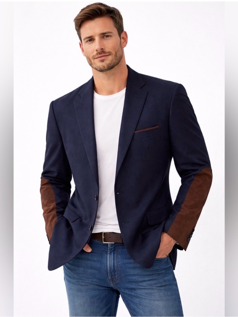 JB Britches Wool Cashmere Blend Single Breasted Blazer Navy 54R Men Loro Piana